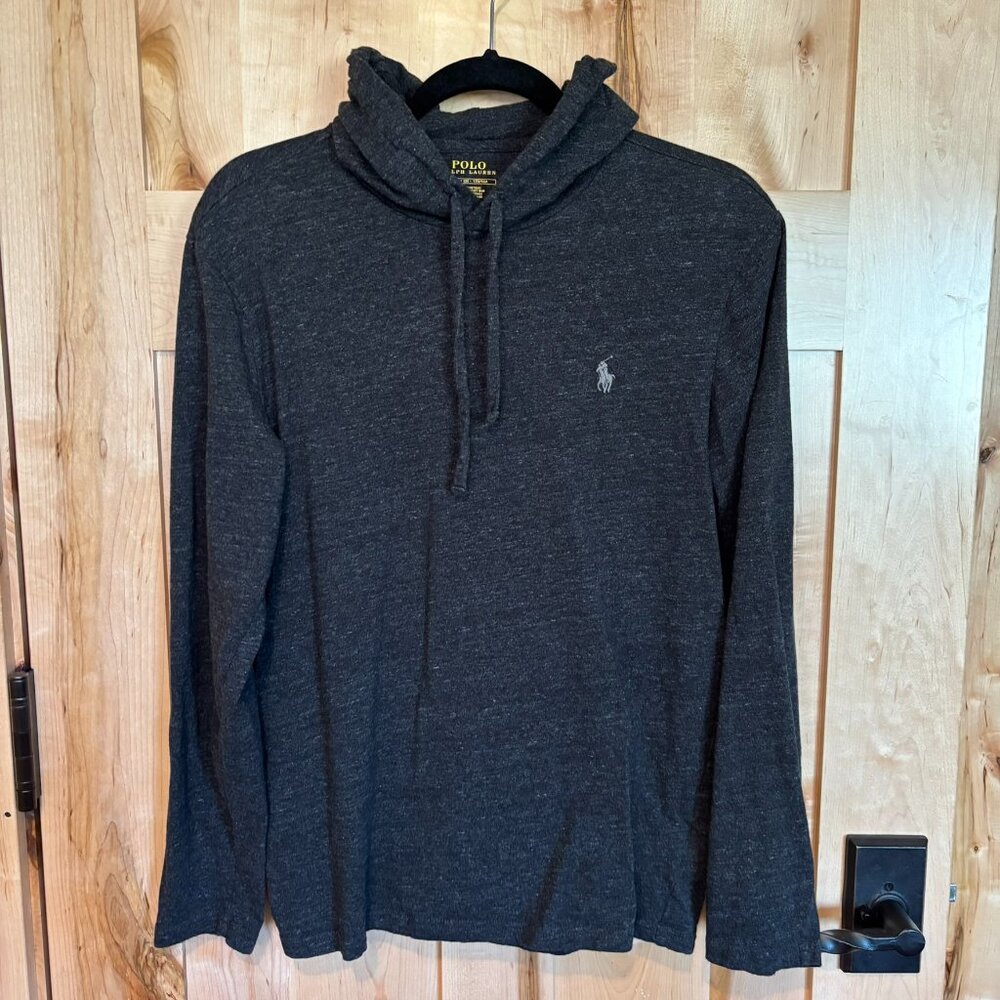 Polo Ralph Lauren Lighweight Pullover Hoodie S Dark Heather Gray 100% Cotton